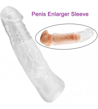 Pumps & Enlargers Stretchy Moving Male Extension Extender Sleeve Cage for Men Type3462 (Transparent-4) - Transparent-4 - CW19...