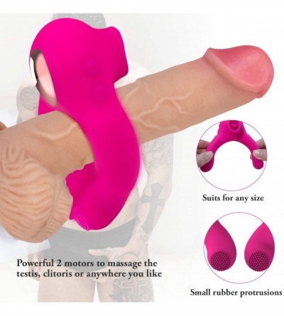 Penis Rings Couple Vibrator with Cock Ring and Clitoris Licking- Waterproof Rechargeable Remote Control Silicone Sex Toy- Mul...