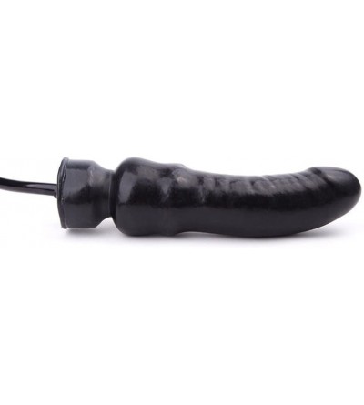 Anal Sex Toys Adults Inflatable Pump Latex Solid Dildo with Plug Latex Masturbation (One size- Black) - Black - C412LP32SXJ $...