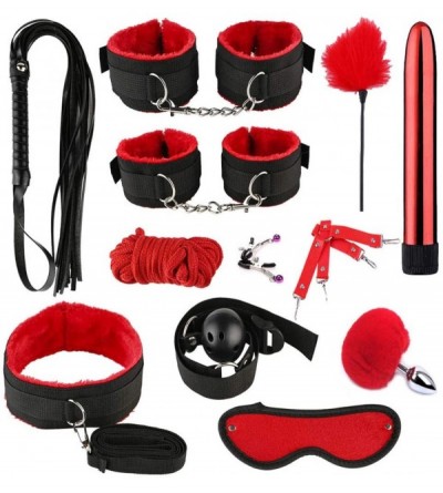 Restraints Adult Fun 12PCS Restrain Kits Bed Game Play Set Leather Bondage Sets Biinding Amal Plugs Couple Kits (R) - R - C91...