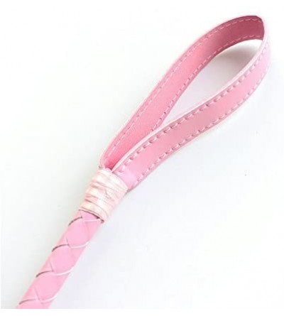 Paddles, Whips & Ticklers Riding Crop Leather Whip Fetish Bondage Slave Sex Toy(Pink) - Pink - CM12N1R5WNY $6.63