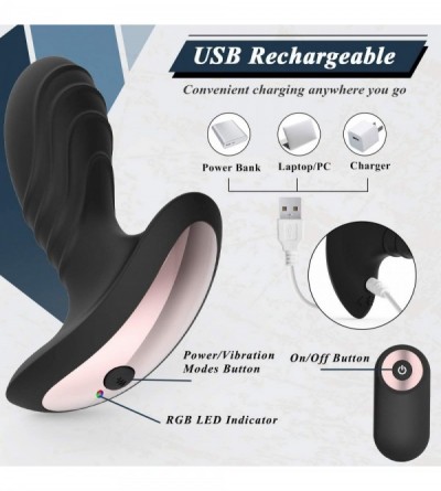Anal Sex Toys Vibrating Butt Plug Prostate Massager- Rechargeable Silicone Anal Vibrator with 10 Powerful Stimulation Pattern...