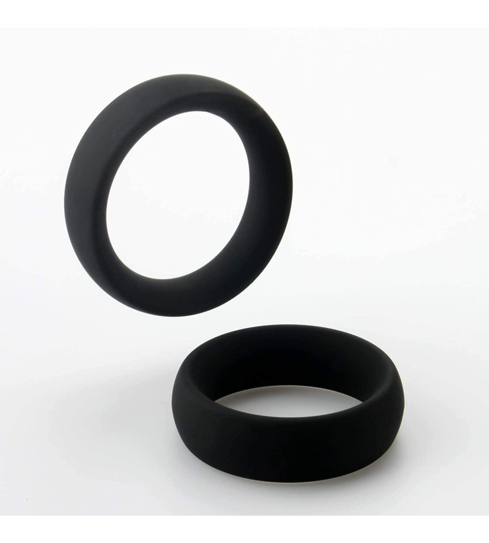 Penis Rings Wide Oval Cock Ring 45mm- 47mm Black Two Sizes 1.8" and 1.9" Inner Diameters - Black - CQ18I2IIW8Q $12.66