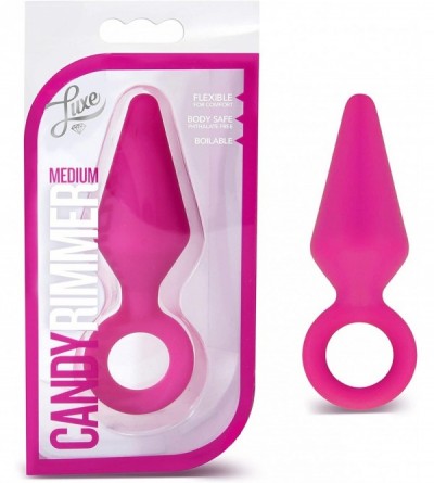 Anal Sex Toys Large Platinum Silicone Anal Butt Plug - Pull Ring - CG11MX9ND61 $24.35