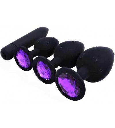 Anal Sex Toys 4pcs/Set Beads Silicone Análes Plugs Adult Toys Personal Games Massager (Black) - Black - CR192M84GI2 $36.69