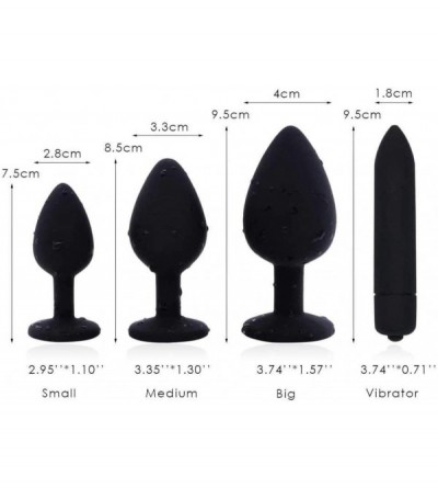 Anal Sex Toys 4pcs/Set Beads Silicone Análes Plugs Adult Toys Personal Games Massager (Black) - Black - CR192M84GI2 $17.86