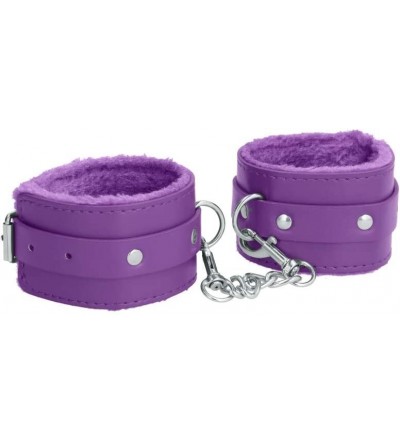 Restraints Plush Leather Ankle Cuffs (Purple) - CE18GN0I2G7 $37.14