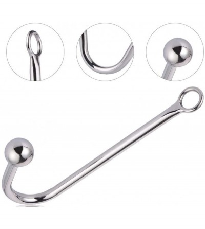 Anal Sex Toys Stainless Steel Anal Hook with Ring Fetish Bondage Hook Anal Plug Sex Toys for Unisex Play(1 Ball) - D - CD18WD...