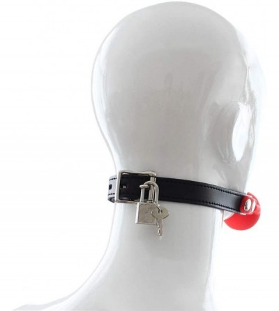 Gags & Muzzles Red Mouth Ball Gag Harness Mouth Restraints Adult Products with Lock - CI11SY9GRET $10.44