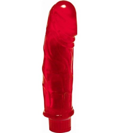 Vibrators Vibrating Waterproof Jelly Cock 6 Inch Romantic Red - Red - C8110JAOGI9 $21.07