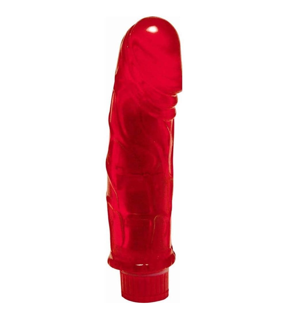 Vibrators Vibrating Waterproof Jelly Cock 6 Inch Romantic Red - Red - C8110JAOGI9 $5.69