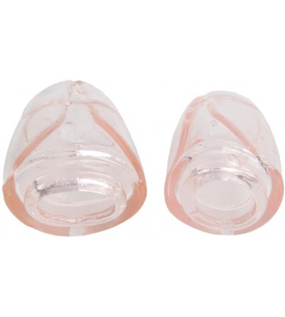 Pumps & Enlargers 2pcs Soft Silicone Glans Sleeve Penis Extender Cock Ring for Male (Pink) - C511N8L6O91 $8.32