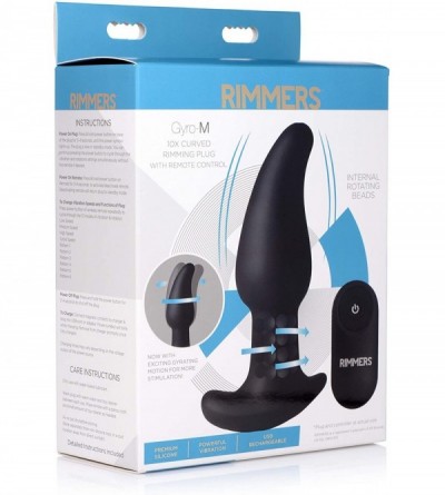 Anal Sex Toys Gyro-M 10X Curved Rimming Plug with Remote Control - CM195KLIZWI $41.16