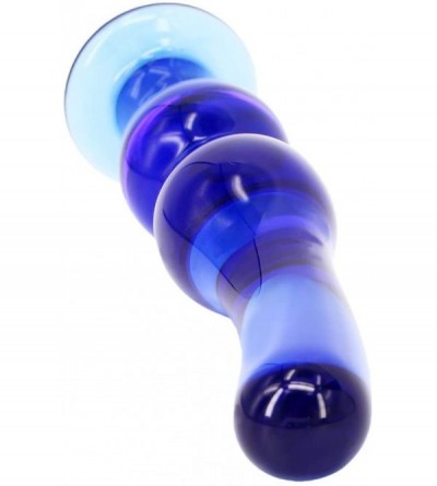 Anal Sex Toys 5.9 Inches Glass Pleasure Wand Dildos Anal Sex Toys for Women Couples- Deep Blue - CV11A7LO6UX $8.20