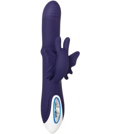 Vibrators Put a Ring On it - 2 Motors - 16 Functions and Speeds - Rabbit-Style Silicone Rechargeable Vibrator - Purple - C419...