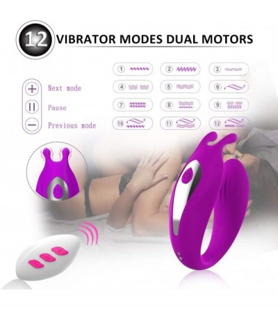Vibrators Powerful G-Spot Rabbit Vibrator- Remote Control Couple Vibrator with Dual Motor 12 Vibrations Modes Rechargeable Si...