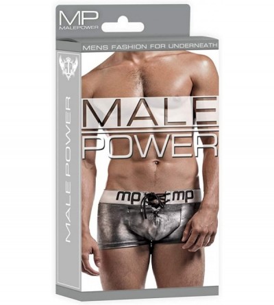 Novelties Male Power Molten Steel Lace-Up Short - Grey - CL1242NIYLT $11.07