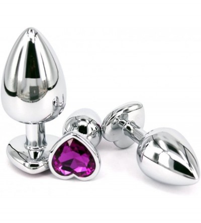 Anal Sex Toys 3 pcs Metal Heart Jeweled Anal Butt Plugs Anal Trainer Kit- Anal Sex Toys for Beginners - C912G6L2GRD $14.28