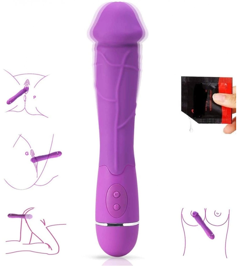 Vibrators Dildo Vibrator G Spot Clit Vibrator Stimulator Sex Anal Play Massager - Ultra-Realistic Penis Vein Folds & Safe Sil...