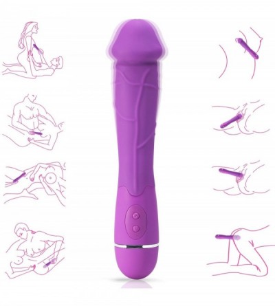 Vibrators Dildo Vibrator G Spot Clit Vibrator Stimulator Sex Anal Play Massager - Ultra-Realistic Penis Vein Folds & Safe Sil...