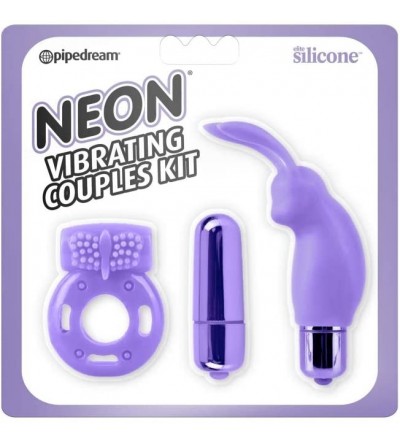 Penis Rings Neon Vibrating Couples Kit- Purple- 1 Lb - Purple - CY18DK233UY $15.06