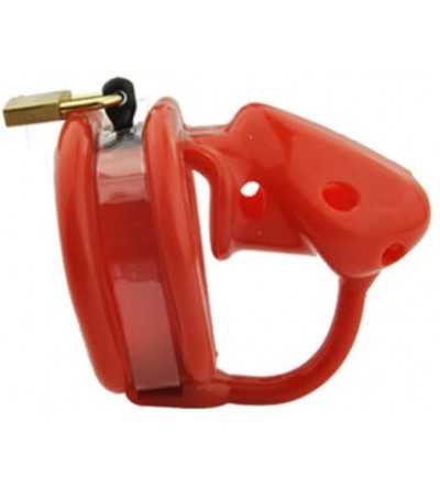 Chastity Devices Male Red Silicone Chastity Cage Device 48 (40mm Ring) - Red - CR12ICLLQ35 $31.91
