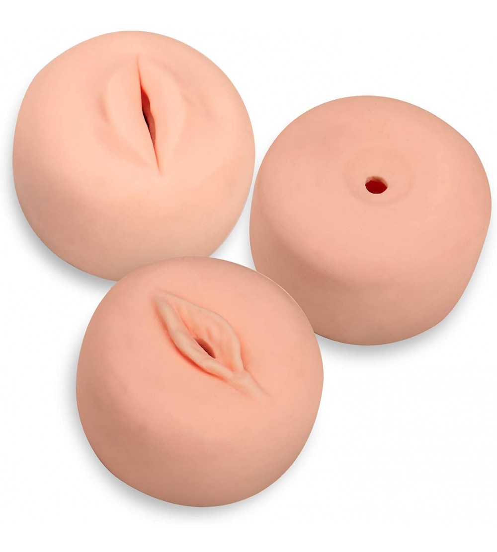 Male Masturbators Cylinder Seal Vacuum Penis Pump Donut Realistic Mouth- Anus and Vagina Openings Soft Silicone 3 Pack - One ...