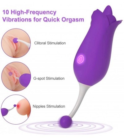 Vibrators 2 in 1 Licking & High-Frequency G-Spot Clitoral Vibrator - Clitoris Tongue Stimulator Vaginal Breast Nipple Massage...