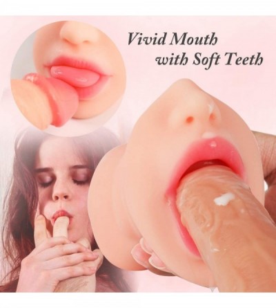 Male Masturbators 3 in 1 Male Masturbators- Pocket Pussy with Realistic Mouth Textured Vagina and Tight Anus- Blow Job Stroke...