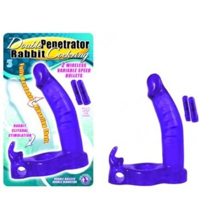 Vibrators Double Penetrator Rabbit C Ring- Purple - Purple - C3115LJ47QF $17.63