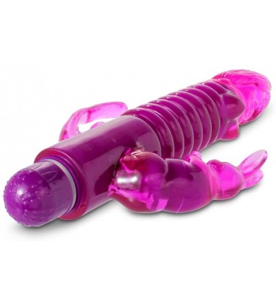 Dildos Wireless 8 Inch Ribbed Rabbit Vibrator with Anal Tickler - Violet - Waterproof Multispeed Vibrating Dildo - Rated 1 Vi...