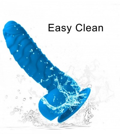 Dildos Realistic Dildo for Beginner- Body Safe Soft Silicone Penis Adult Sex Toys- Strong Suction Cup-Discreet Packaging (Blu...