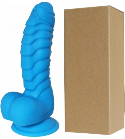 Dildos Realistic Dildo for Beginner- Body Safe Soft Silicone Penis Adult Sex Toys- Strong Suction Cup-Discreet Packaging (Blu...