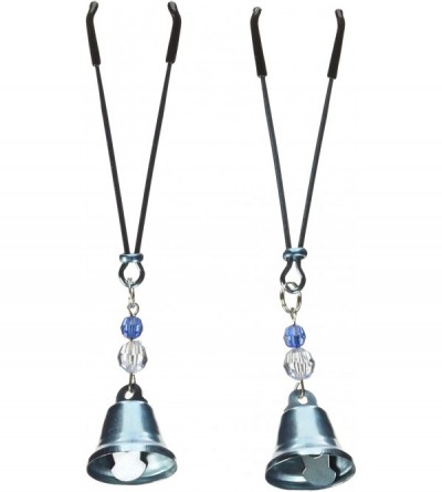 Restraints Nipple Tweezer Clamps with Beads & Bell- Blue - Blue - CV113KWXZLD $11.88