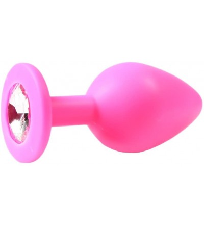 Anal Sex Toys Big & Pretty Anal Sex Butt Plug - Silicone Toy - Clear Jewel - Small Large - CU12JSTG8Q5 $12.51