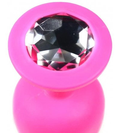 Anal Sex Toys Big & Pretty Anal Sex Butt Plug - Silicone Toy - Clear Jewel - Small Large - CU12JSTG8Q5 $12.51