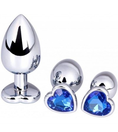Anal Sex Toys 3Pcs Anal Plug Stainless Steel Booty Beads Jewelled Anal Butt Plug Sex Toys Products for Men Couples (Dark Blue...