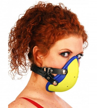 Gags & Muzzles The Original - Cup Muzzle Gag - Black Leather (Yellow) - Yellow - CU188XGG4M3 $38.13