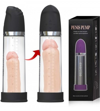 Pumps & Enlargers Rechargeable Automatic Penis Vacuum Pump for Stronger Bigger Erections with 4 Suctions Intensities to Assis...