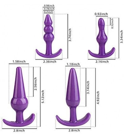 Anal Sex Toys 4pcs/Set Soft Medical Silicone Trainer Kit Anale Plugs Beginner Set for Women and Men (Purple) - CP18QS667M8 $1...