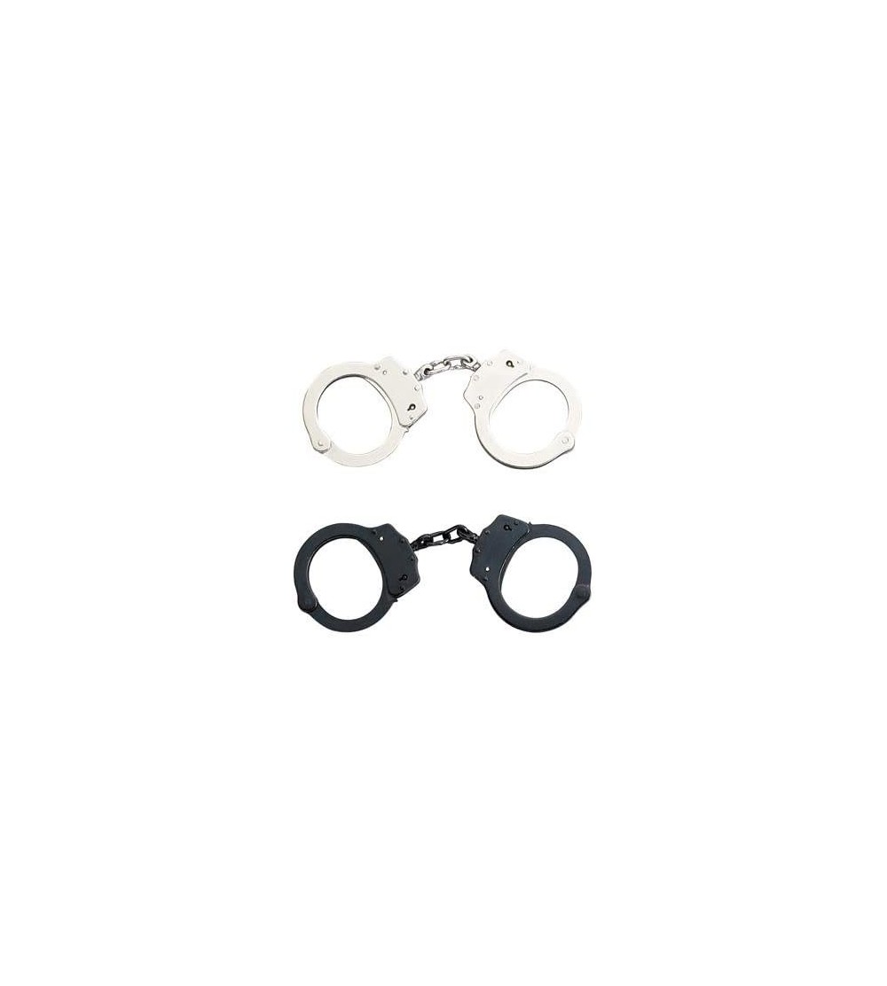 Restraints Double Lock Steel Police Edition Professional Grade Handcuffs - 2pc Set - CK18I8RQEMN $15.06