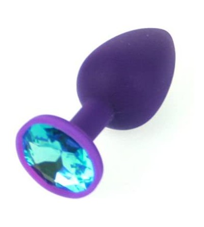 Anal Sex Toys Small Purple Silicone Jewel Butt Plug Aquamarine Jewel Sex Fetish BDSM Gear USA - Aquamarine - CE11NEWVFFH $8.42