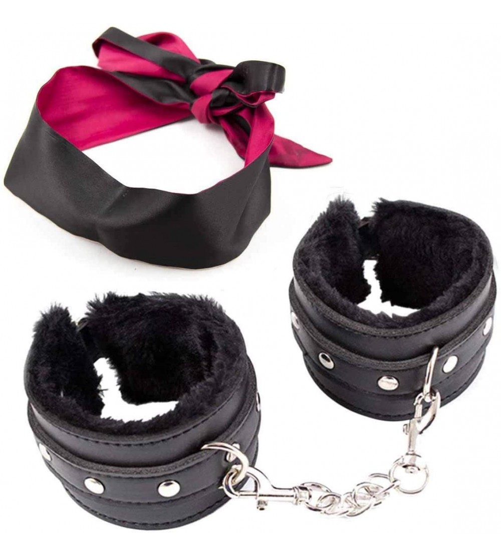 Blindfolds Adjustable Handcuffs Ankle Bracelets SM Adult Toys Bondage Restraints with Eye Mask - X-black - CA12NEWP3YM $11.59