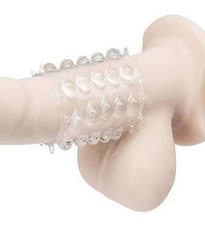 Anal Sex Toys 4pcs Set Textured Silicone Penis Sleeve Girth Enhancer Cock Ring Beaded Clit Stimulation (Random Shape- Random ...