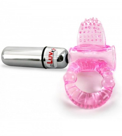 Pumps & Enlargers Penis Ring Tongue Tickler Clitoris Stimulator with Vibrating Bullet - Pink - C011GB99W9L $9.75