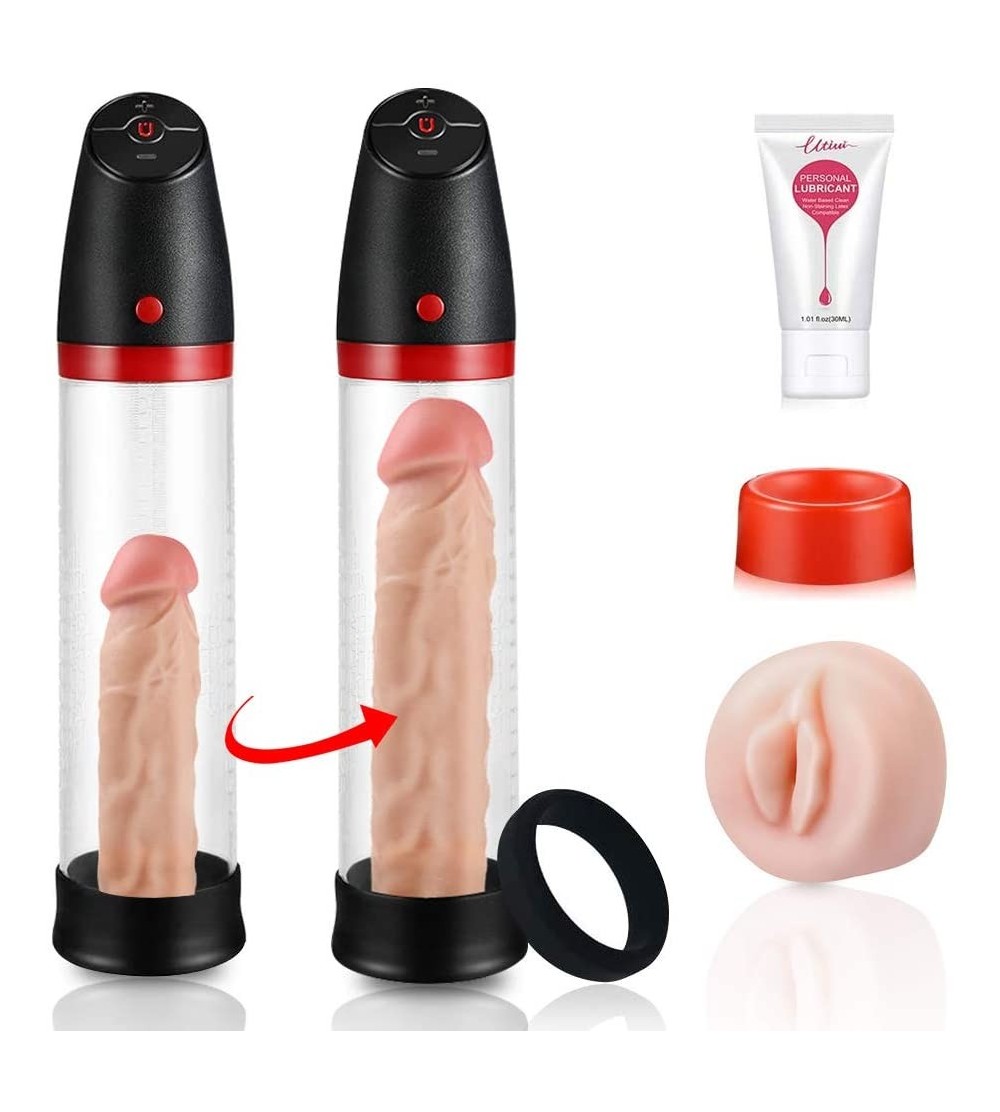 Pumps & Enlargers Penis Vacuum Pump-Male Rechargeable Automatic Enhancement Training Device with 4 Suction Intensities for St...