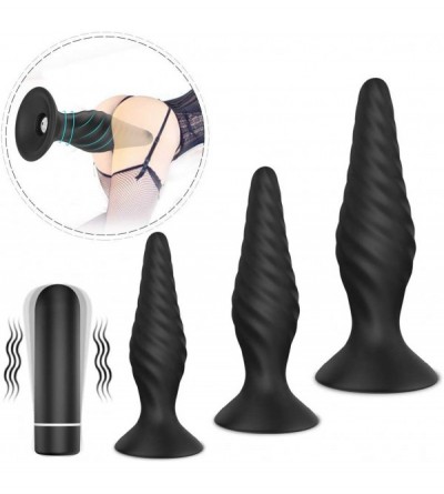 Vibrators Vibrating Anal Trainer Set-Anal Plug Vibrator Male Prostate Massager Vibrating Butt Plug 3PCS Training Kit with 9 V...