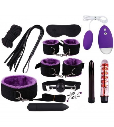 Restraints 12Pcs Adult Secs Toys Kit BDSM Kits Bandage Game Tools - Purple - CU198R7EGMZ $55.40