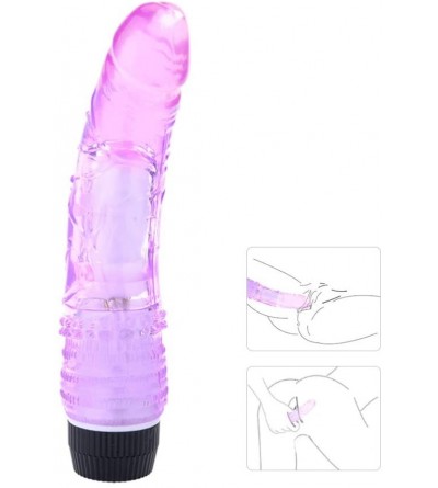 Vibrators G-Spot Vibrator Dildo- Jelly Multi Speed Penis Unisex Masturbation Orgasm for Men Women (Purple) - Purple - C012BOH...