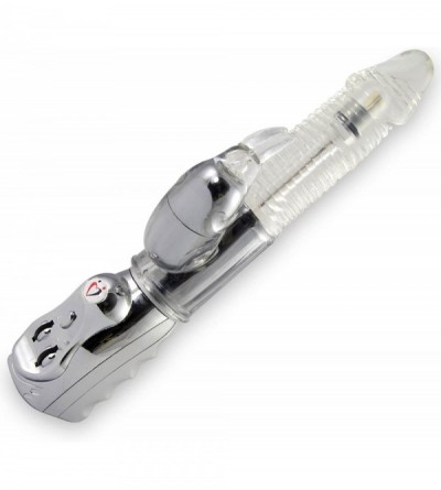 Anal Sex Toys Ribbed Rabbit Vibrator Rotating Tip Clear - Clear - CS11F5RHQWF $26.03